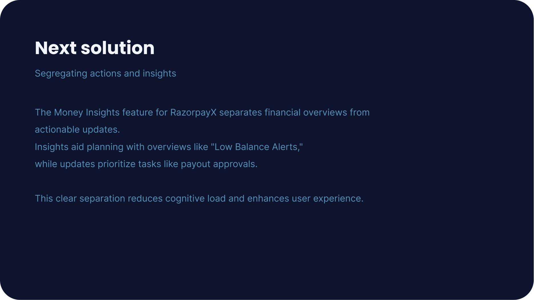 RazorpayX insights and updates approach